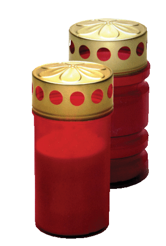 Battery Memorial Light - Red Ridged Cylindrical