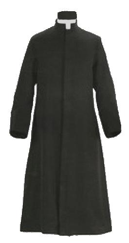 Lightweight Black Polyester Cassock - Fly Front