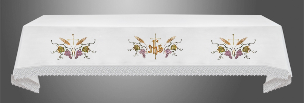 Altar Cloth with (Style VII) Eucharistic Embroidery