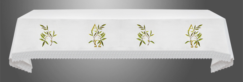 Altar Cloth with (Style IX) Olive Leaves with A&O