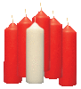 RED ADVENT Candle SET - 50mm x 165mm
